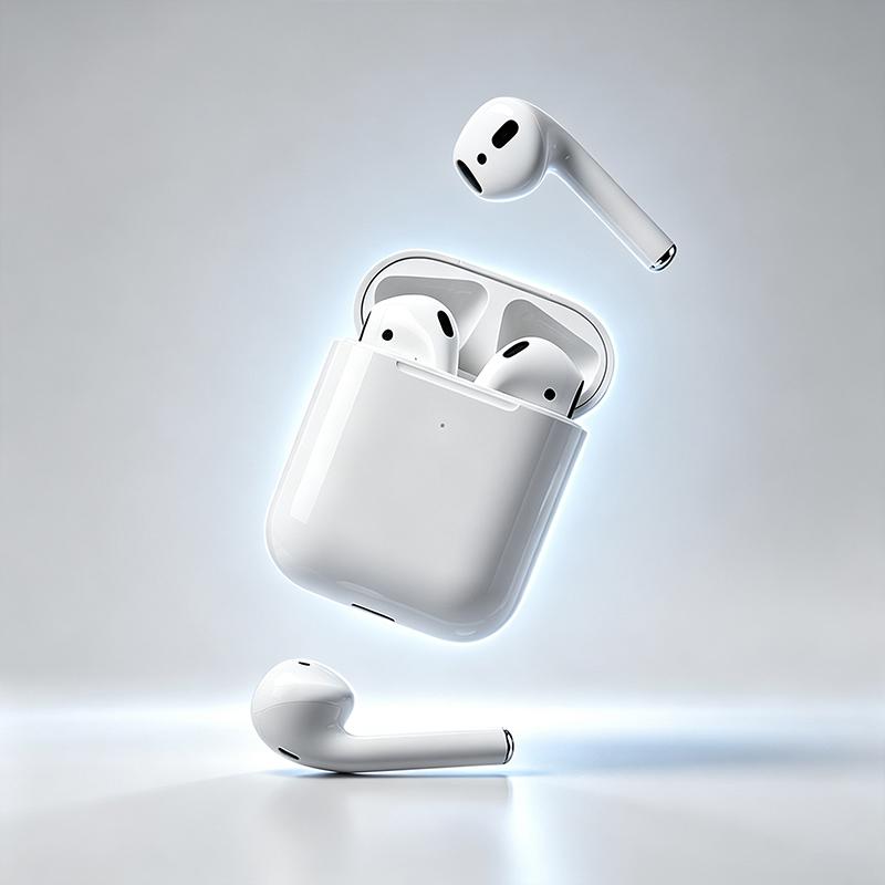 AirPods 2 Беспроводные наушники Bluetooth 5.3 Hi-Fi Стереозвук Двойные Микрофоны 24 часа Общее Время Воспроизведения Сенсорное Управление Внутриканальные Наушники Для IOS Android
