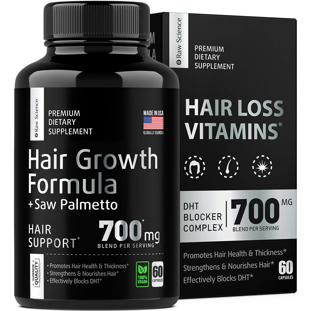 Hair Growth Formula Capsules, Saw Palmetto, Biotin, Nettle, DHT, 700mg, 60 Caps