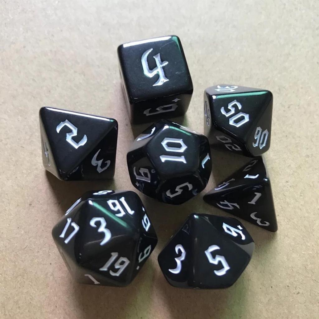7 шт./лот, многогранные игральные кости из смолы D&D D4 D6 D8 D10 D% D12 D20, многогранные игральные кости TRPG, настольные игры