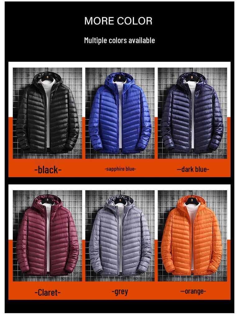 Мужская легкая хлопковая куртка с капюшоном в корейском стиле - Молодежная короткая верхняя одежда большого размера