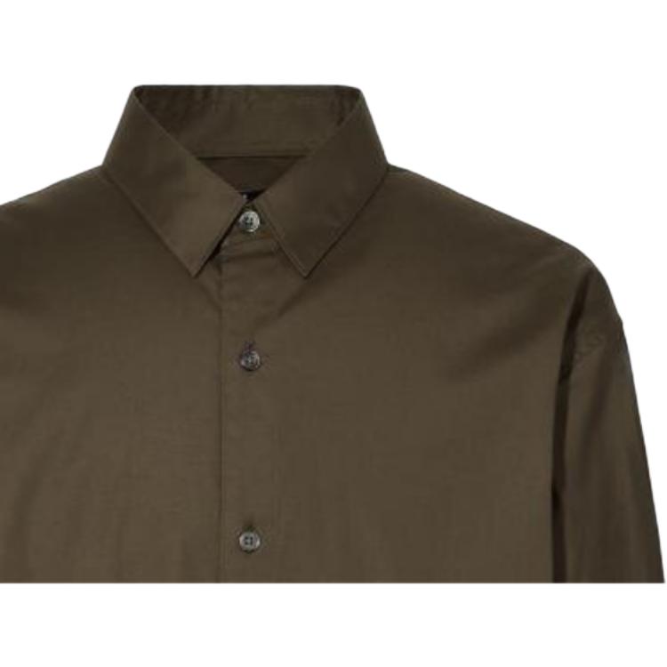 Uniqlo X Jil Sander Коллаборация Повседневная рубашка с длинным рукавом Мужские рубашки Оливковый 446428-56