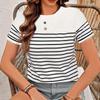 Женская летняя футболка с полосатым принтом в стиле ретро, футболки с коротким рукавом, повседневные топы с принтом