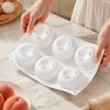6-Cavity Flat Peach Mousse Cake Mold Heat Resistant French Pastry Mold Fruit Shaped Dessert Mold