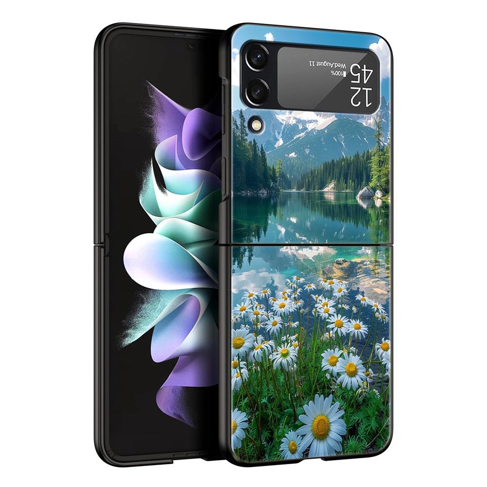 Милый арт красивый инди ярко-розовый Чехол для телефона Samsung Galaxy Z Flip3 Flip4 Flip5 ПК-оболочка для Z Flip 3 4 5 Жесткая складная крышка