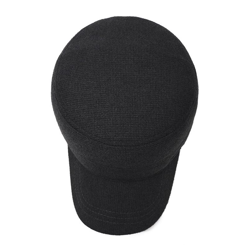 Men's Winter Middle-Aged and Elderly Woolen Flat Cap Outdoor Coldproof Thick Ear Protection Warm Cap