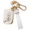 Чехол для автомобильного ключа с золотым краем и узором из камня с подвеской-брелком