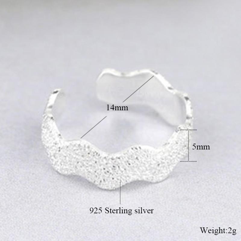 925 Sterling Silver Toe Rings for Women Simple Wave Design Party Opening Adjustable Tail Knuckle Ring Jewelry