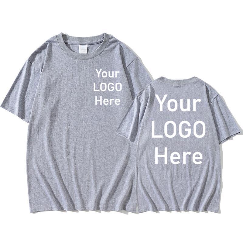 Напечатано Ваше фото на спине и спереди. Индивидуальный дизайн. 100% хлопок. Футболка с коротким рукавом для мужчин и женщин.