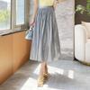 Women's Pleated Skirt Spring and Summer Fashion High Waist Fresh Casual Loose A-line Skirt Mid-length Chic and Elegant Female