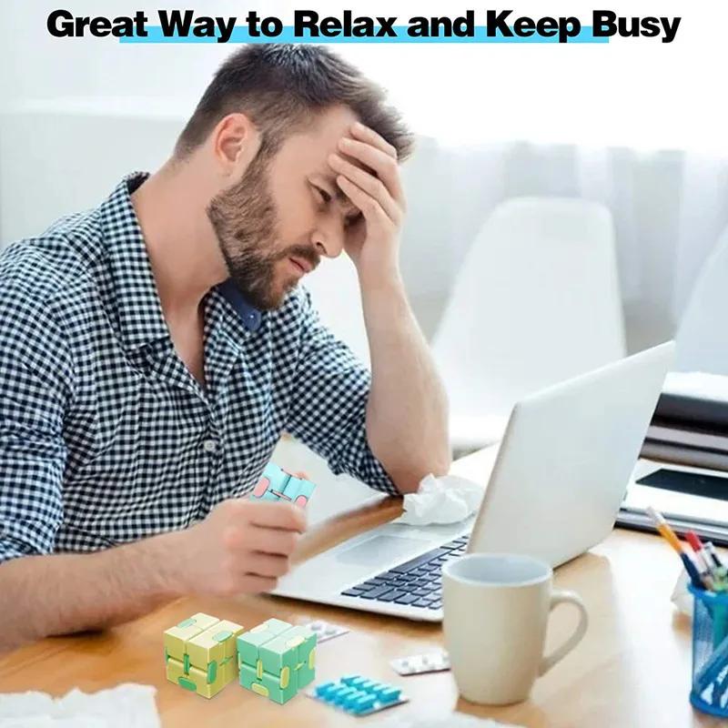 Волшебный куб-головоломка, антистрессовые игрушки для взрослых, бесконечный флип, забавный куб, сенсорные игрушки для детей с особыми потребностями, рождественские подарки