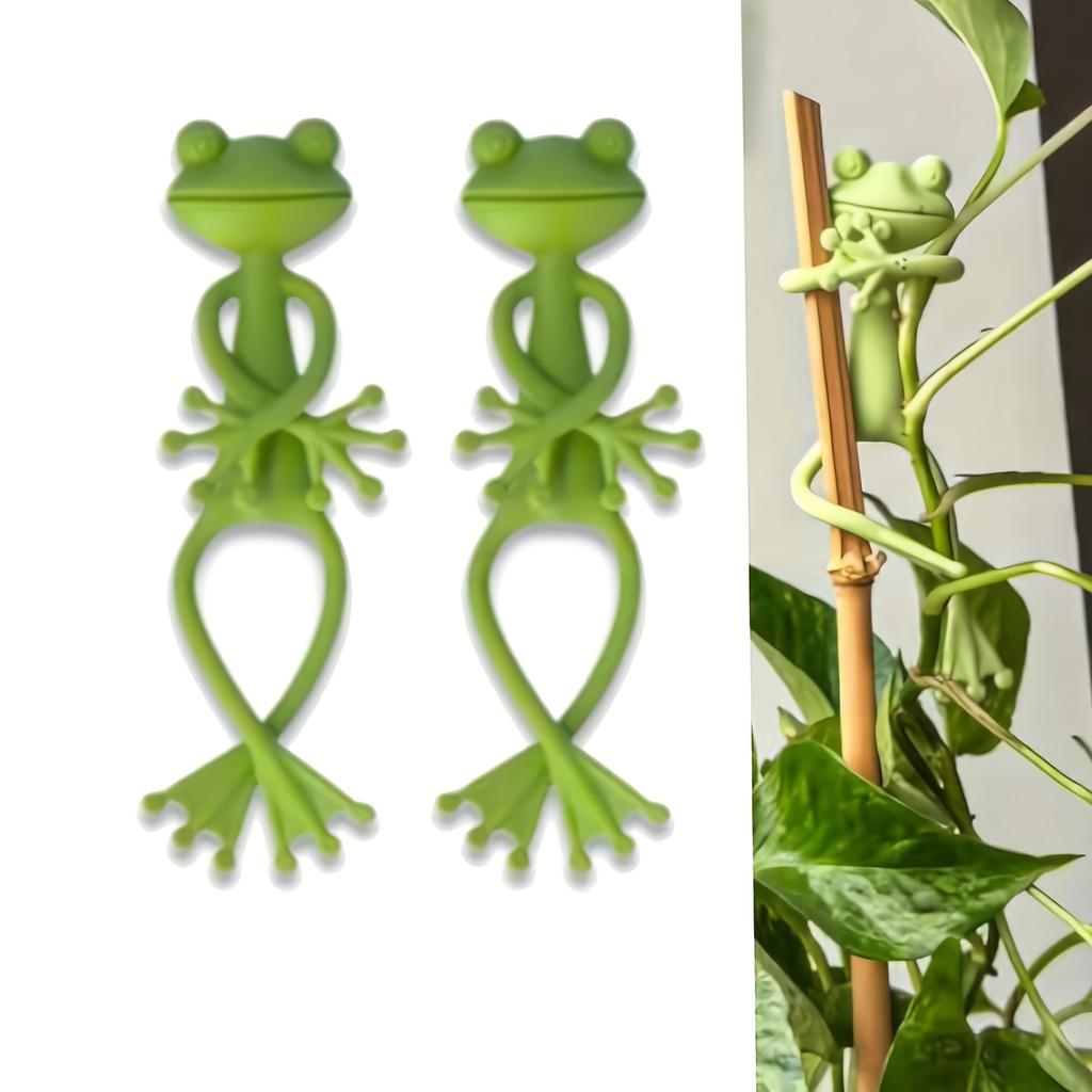 1/2/5 Pcs Frog Shaped Plant Tie Reusable Cable Wire Garden Plant Vine Flower Vegetable Clip Adjustable Flexible Supporter