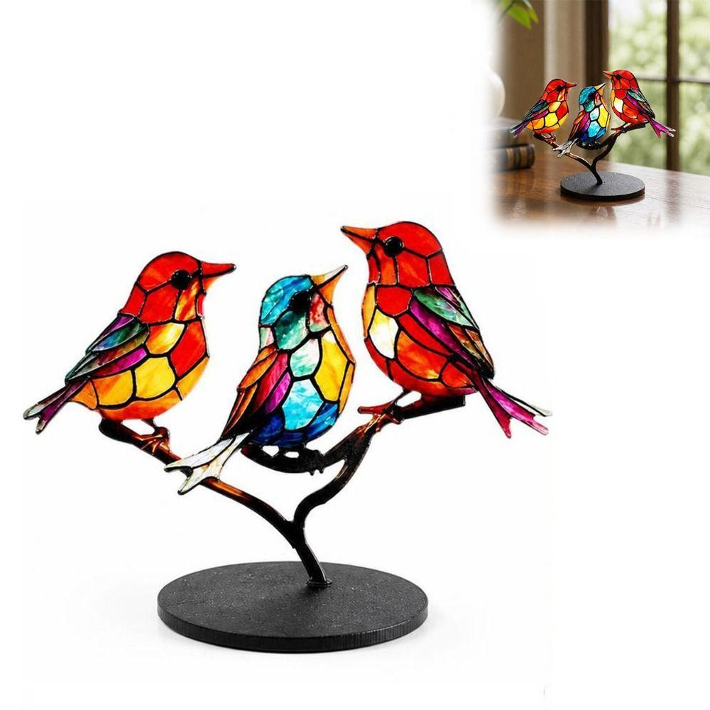 Double Sided Acrylic Bird Ornament 2D Decorative Bird Figurine  Home Office Decor