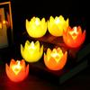 Landscape Lights Temple Wishing Lamp Lotus Candle Lamp Buddhist Hall Lanterns Led Electronic Lamp