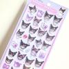 Solid My Melody and Kuromi 3D Cartoon Stickers - Fun Stereo Fairy DIY Decoration, Phone Case Decoration, Gifts for Girls