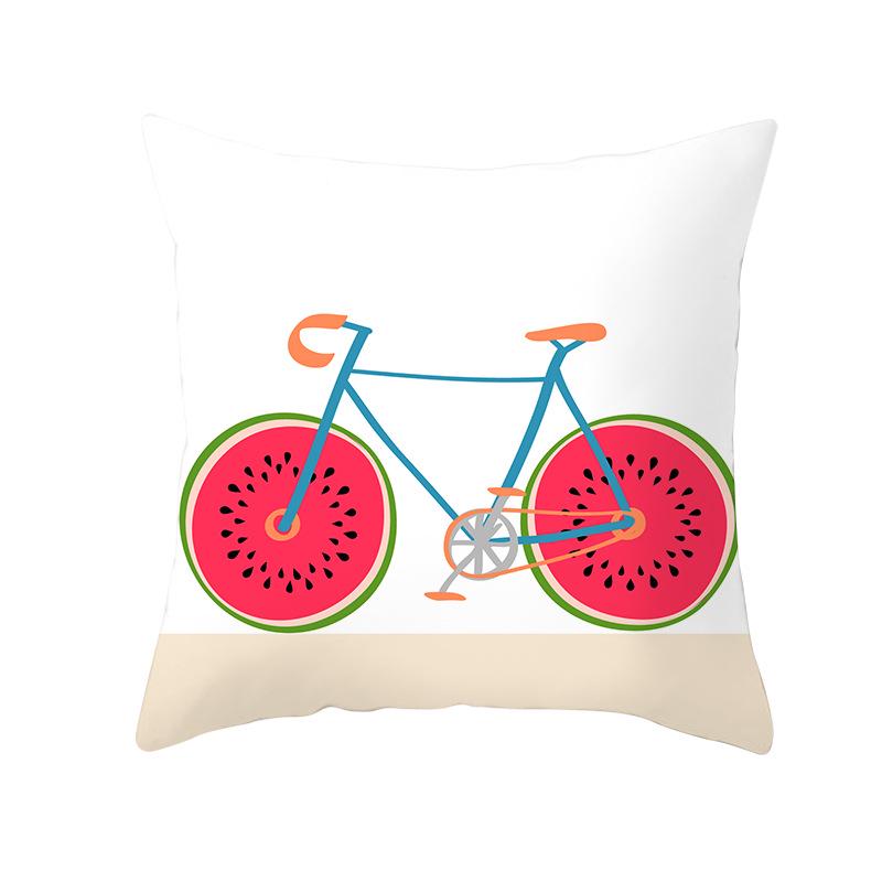 Flower and Grass Bicycle Pillow Cover for Home Ins Nordic Pillow Photo Small Fresh Cushion