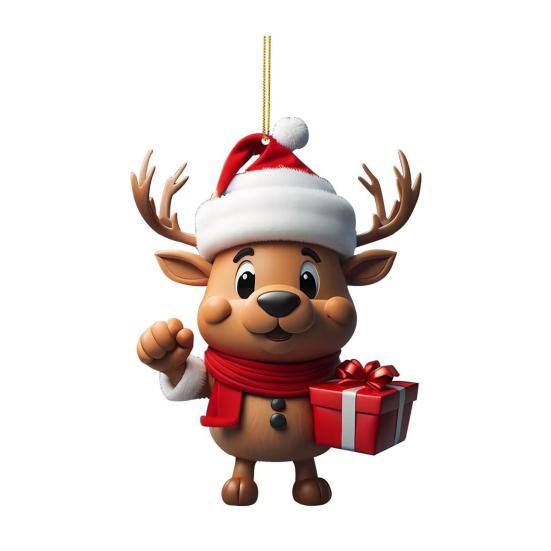 Мультяшный олень рождественский кулон подвесное украшение с шнурком легко повесить очаровательное рождество