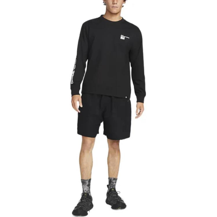 Nike ACG T Shirts Men's Black Crew Neck Moderate Straight Fit DV9662-010
