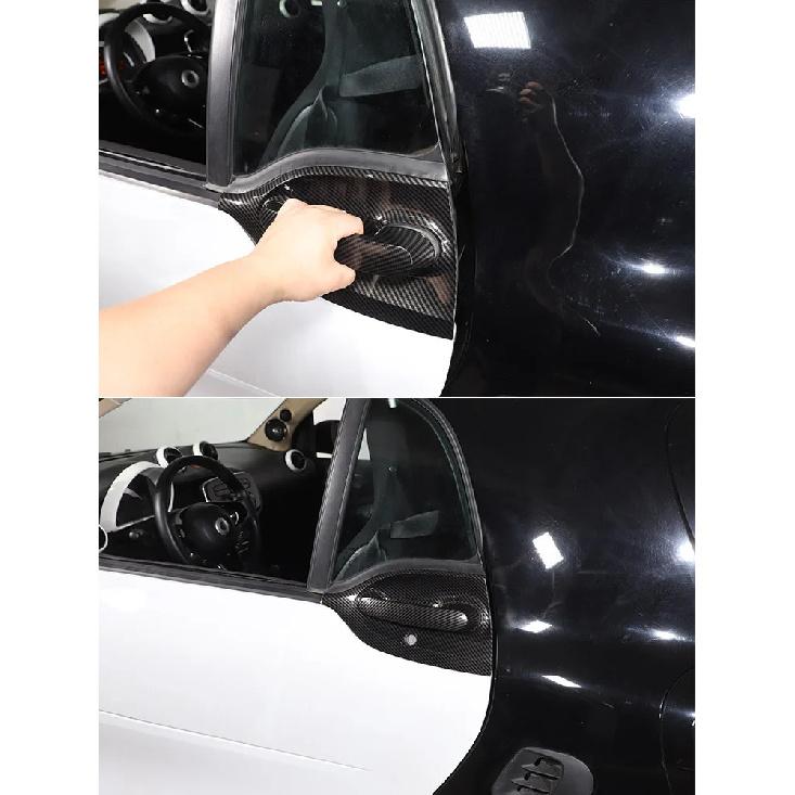 For Mercedes Smart Fortwo Forfour 453 2016-2021 Carbon fiber Car Accessories Exterior Door Handle+Door Bowl Cover Trim Frame