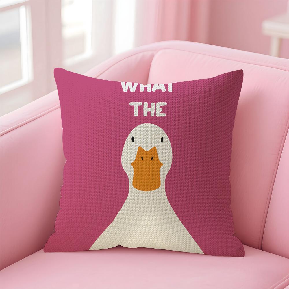 Funny What the Duck Art Cushion Cover Comfort Sofa Bed Silky Elegant Invisible Zipper Decorative Holiday Gifts