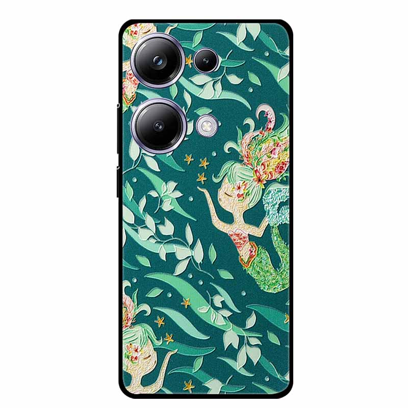 3D Тисненый Чехол Для Телефона Xiaomi Poco M6 Pro Цветочный Силиконовый Мягкий Задний Чехол Для Xiaomi Poco M6 Pro Чехол PocoM6 M 6 Pro Capa