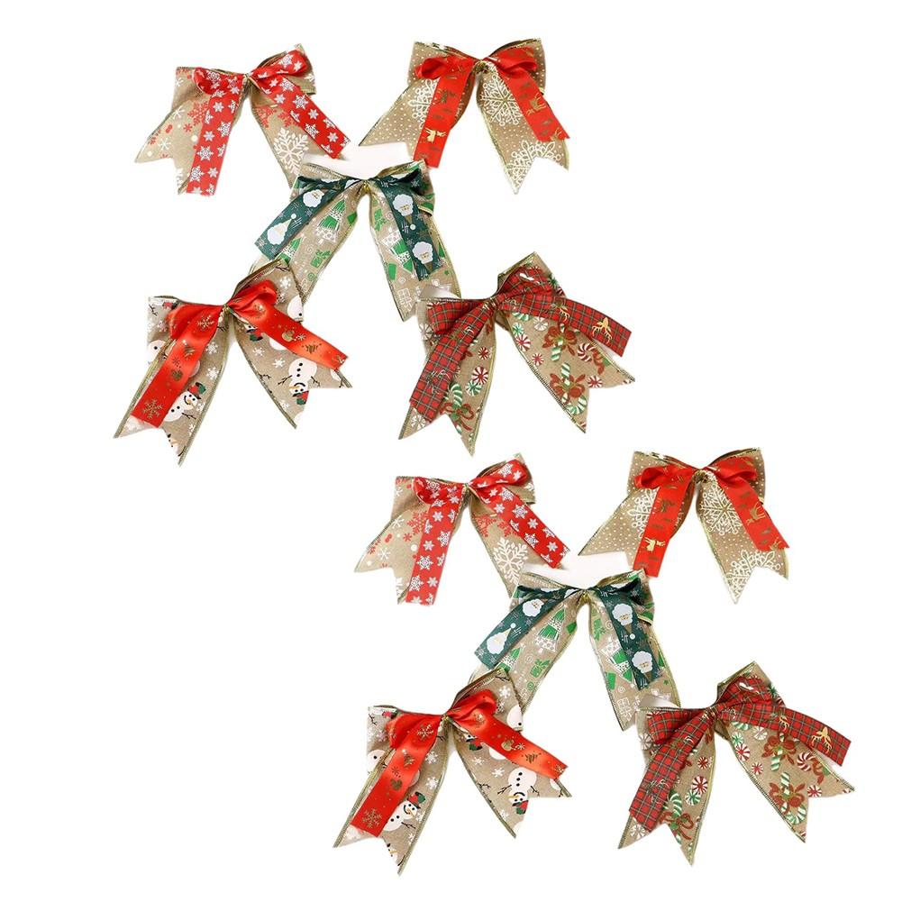 Burlap Butterfly Bows Christmas Decoration Bows Holiday Tree Pendants
