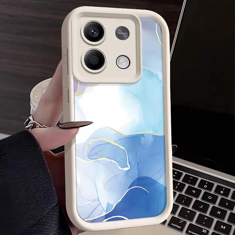Colorful Marble Shell For Xiaomi 13t Pro Poco X6 X5 Redmi Note 13 12 11 Pro Matte Lens Protection Soft Silicone Case Cover