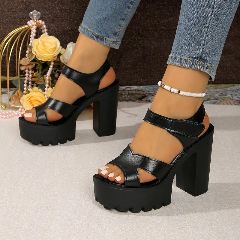 Fashion Summer 2025 New High Quality Women's Open Toe Sandals Platform Med Heel Chunky Heels Sandals for Fashion Plus Size Dress Party