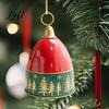 Christmas Tree Decorations Bell Ornament Retro Relief Golden Print Durable Iron Decorative Desktop Accents Hanging Pendant for Holiday Porch