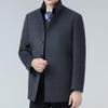 Double-sided Cashmere Coat for Men, Medium-length Woolen Woolen Coat for Dad, Mink Fur Collar, Removable Down Liner Top