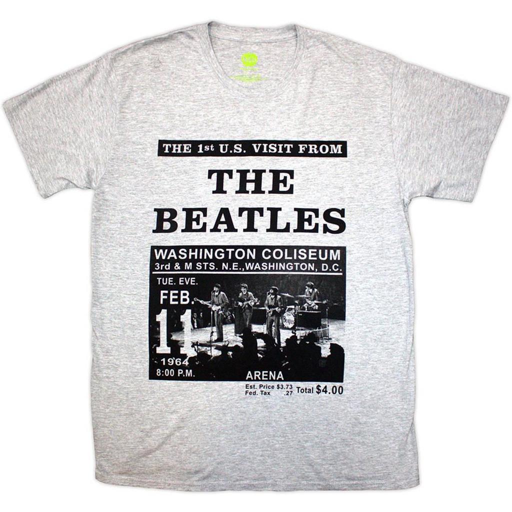 The Beatles Унисекс футболка для взрослых Washington Coliseum 64 с рекламой