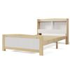 Lit simple - MUVOE - 90 x 200 cm - Bois massif - Tête de lit avec rangement - Matelas inclus