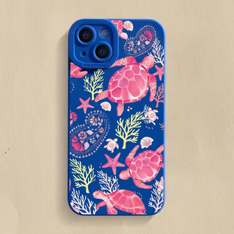 Чехол для телефона Samsung Galaxy S25 S24 S23 Ultra S22 Plus S21 FE A16 A14 A13 A54 A33 красочная морская черепаха противоударный мягкий чехол