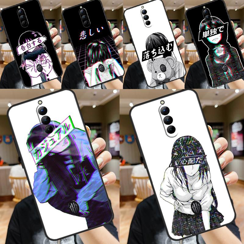 Sad Girl Japanese Anime Phone Case For ZTE Nubia Red Magic 9 Pro Plus 8 8S Pro 5S 5G 6R 6 7 6S 7S Pro Bumper Cover