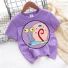 Cute SpongeBobs T-shirt Kids Anime Round Role Boys Girl Toddler Cotton Streetwear Tees Casual Short Sleeve Childern Clothes Tops