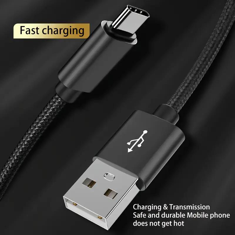 USB Type C кабель для быстрой зарядки, 2 м, для Samsung, Redmi и OnePlus - Высокоскоростная передача данных и прочная конструкция