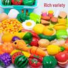 Kids' Pretend Play Kitchen Set: Cuttable Fruits, Vegetables & Pizza