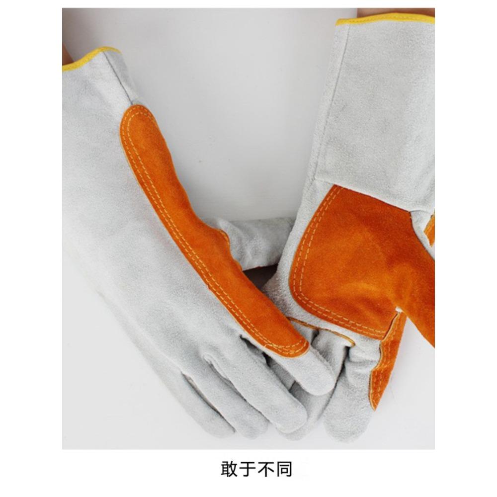 Длинные перчатки из воловьей кожи для электросварки, перчатки для сварки, теплоизоляции, защиты труда на сталелитейном заводе