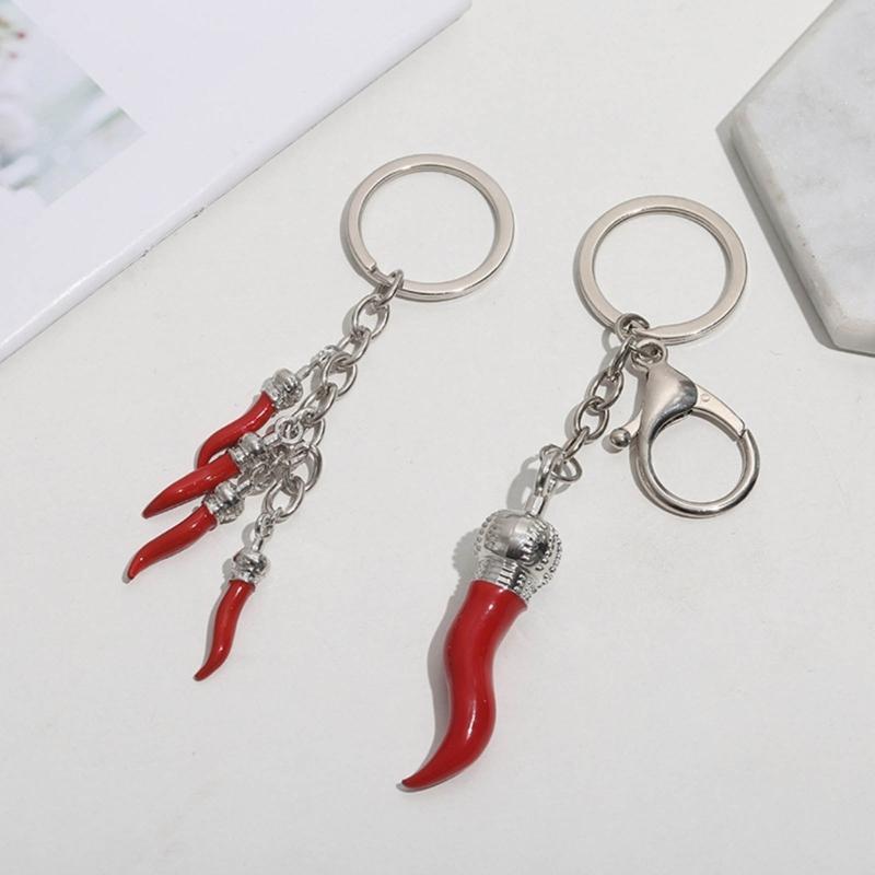 Chili Pendant Keyring Pepper Shaped Keychain Ornament Stylish Bag Embellishment