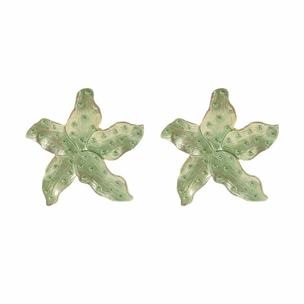 Jewelry Temperament Large Flower Earrings Fairy Luxury Enamel Earrings Elegant Alloy Ear Studs Birthday