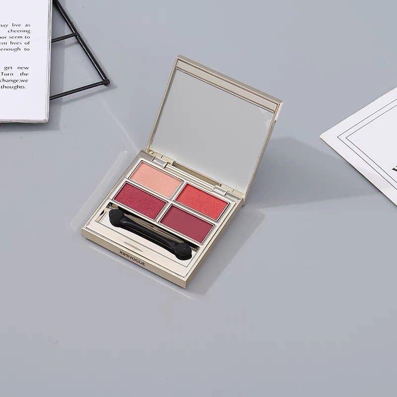 Ximei Eslite Eyeshadow Bright Diamond Eyeshadow 4 Colors Pearlescent Matte Waterproof Sweatproof Long-Lasting Eye Makeup Enhances Eye Appearance