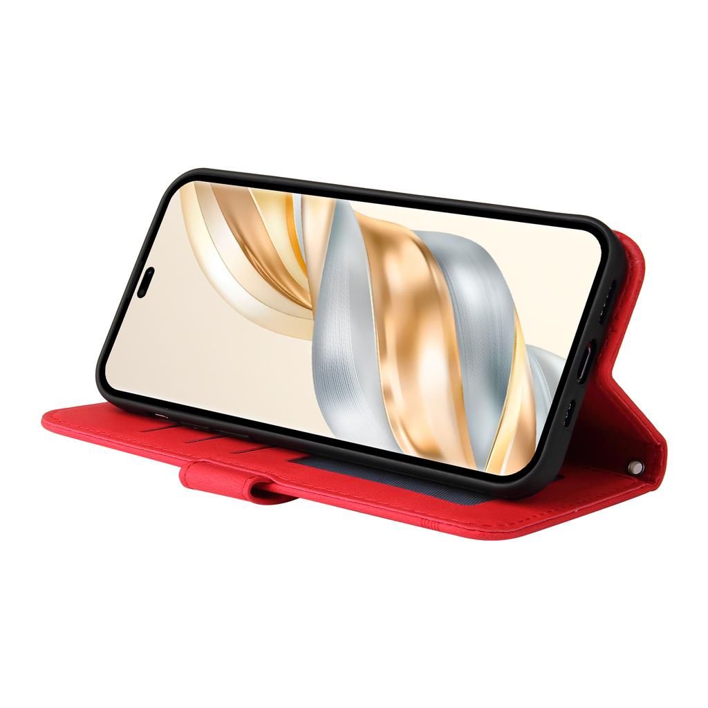 For Honor Magic7 Lite 5G/X9c 5G/X60 Pro 5G Leather Wallet Cases Skin Touch Phone Cover Stand with Strap