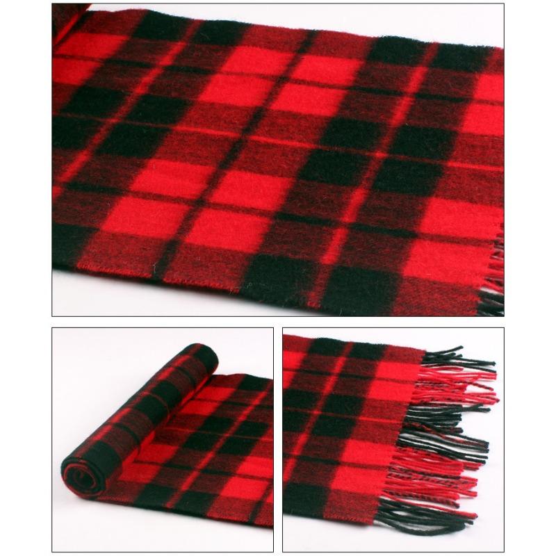 Шарф из чистой шерсти, осенне-зимний шарф, основовязаный классический клетчатый теплый шарф из овечьей шерсти, унисекс