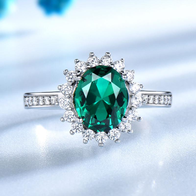 Gica Gema 925 Sterling Silver Style Green Luxury Personalized Rings Women's Fashion High Grade Exquisite Jewelry Gifts