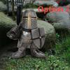 15 см высотой восемь стилей рыцарь гномы охранник смола скульптура орнамент сад на открытом воздухе Готика-Великобритания садовая статуя украшение дома