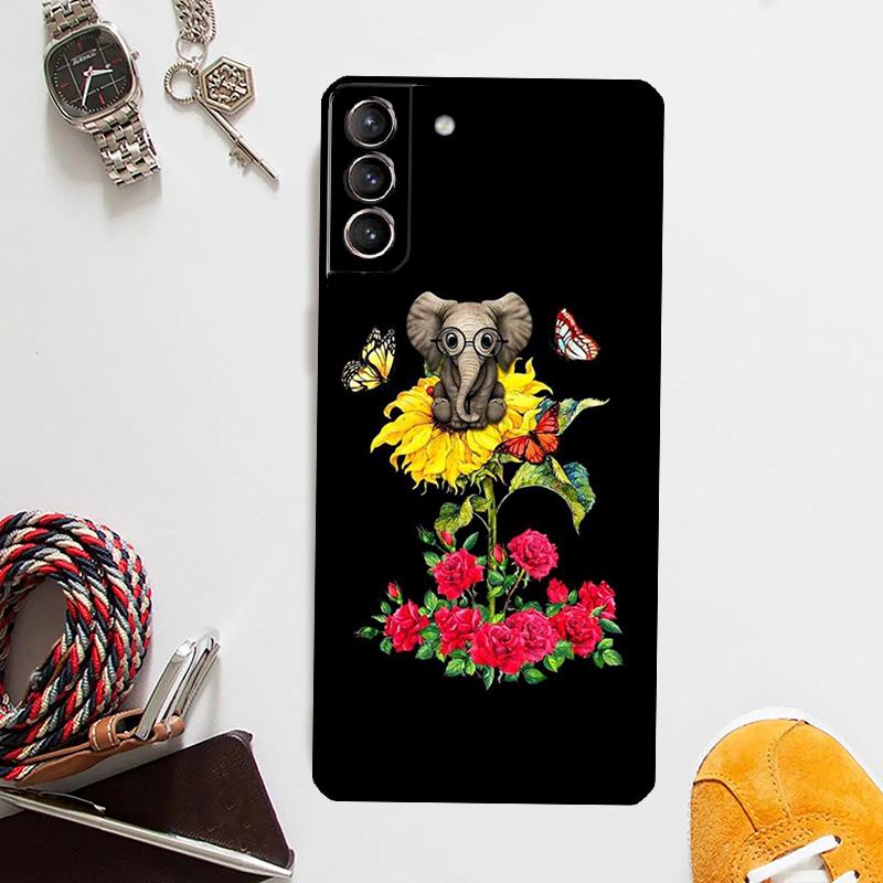 Красивый желтый чехол с подсолнухом для Samsung Galaxy S25 Ultra S20 S21 S22 S23 Plus S24 Ultra S9 S10 S25 FE Чехол Coque