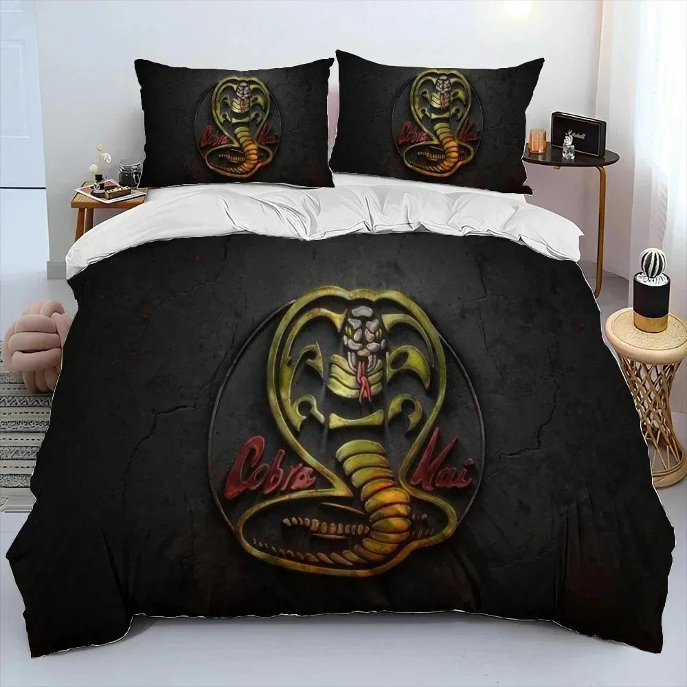 3D Cobra Kai Amanda TV Карате одеяло комплект постельного белья, пододеяльник комплект постельного белья пододеяльник наволочка, комплект постельного белья размера King Queen для детей
