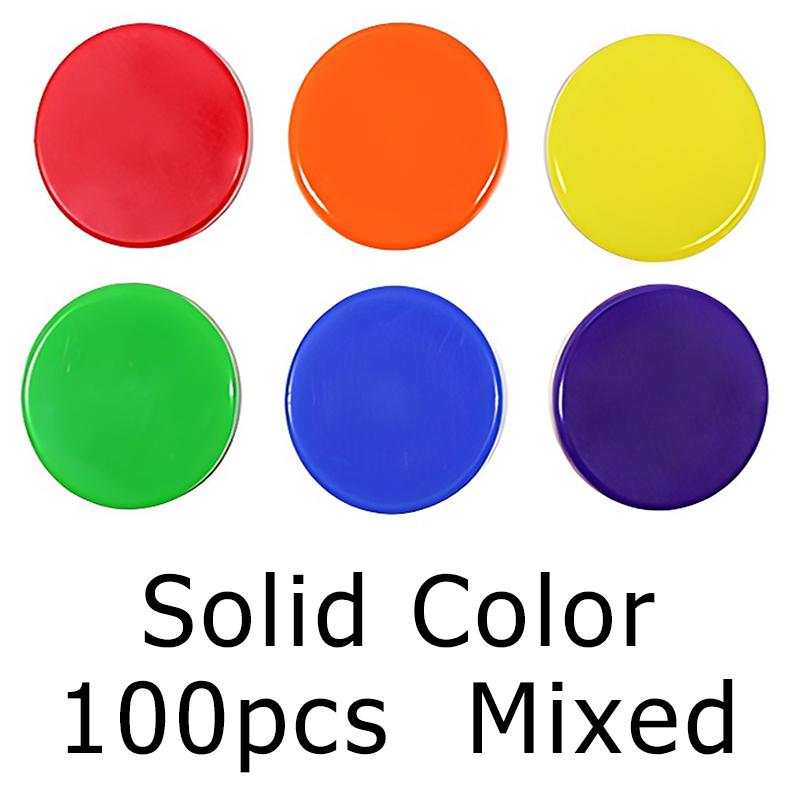 100/200PCS 19mm Round Count Chip Multicolor Poker Chips for Bingo Board Game Card Game Markers Counting Teaching Chips Props ZYF