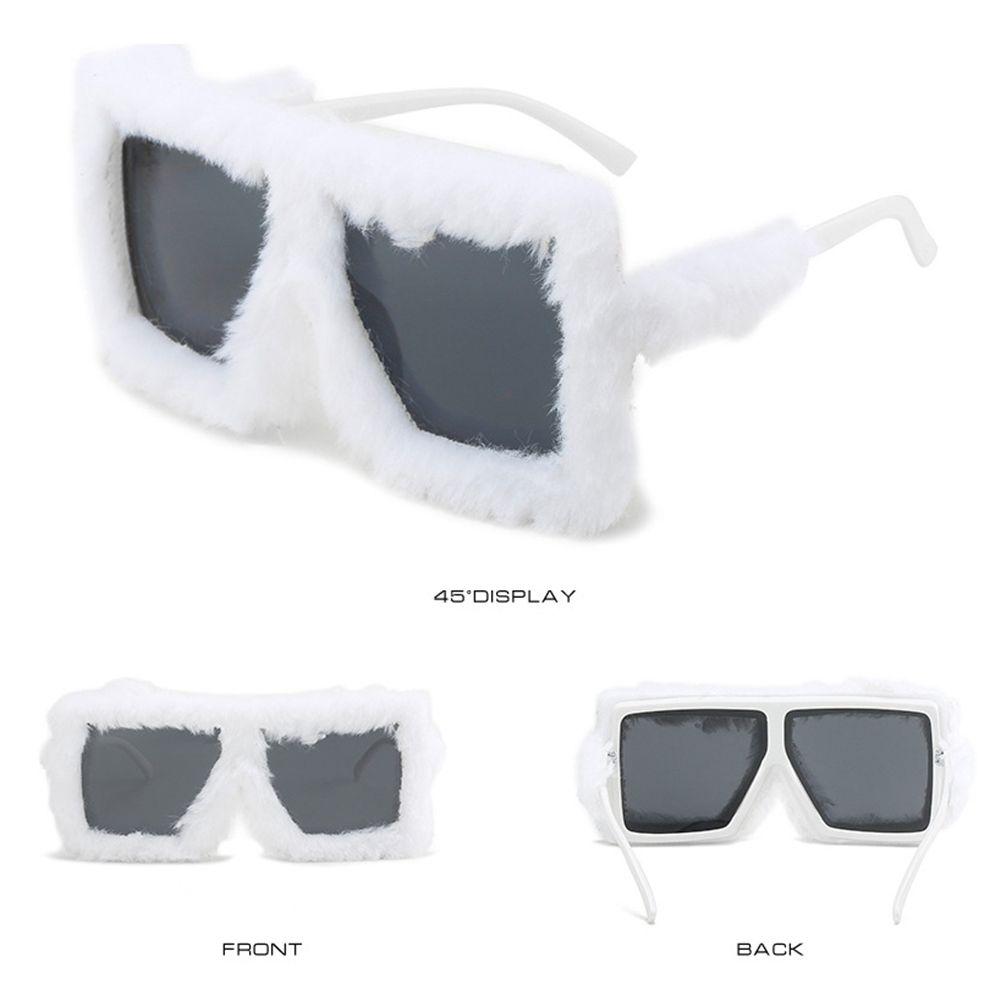 Trendy Ladies Shades Eyewear Punk Sun Glasses Plush Sunglasses Ladies Sexy Shades Soft Fur
