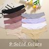 FINETOO Women Seamless Thong Maillard Color Sexy G-String Female Multi Color Ice Silk No Trace Underwear High Cut Soft Panties