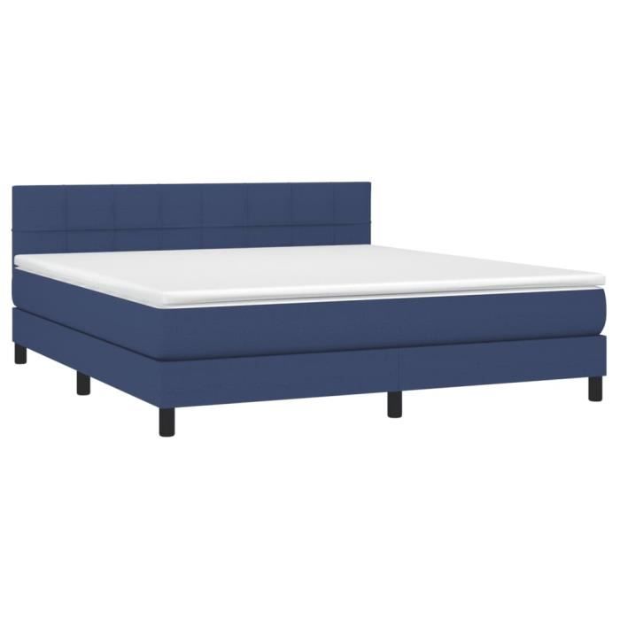 3140071 vidaXL Divan Bed with Mattress Blue 160x200 Cm Fabric